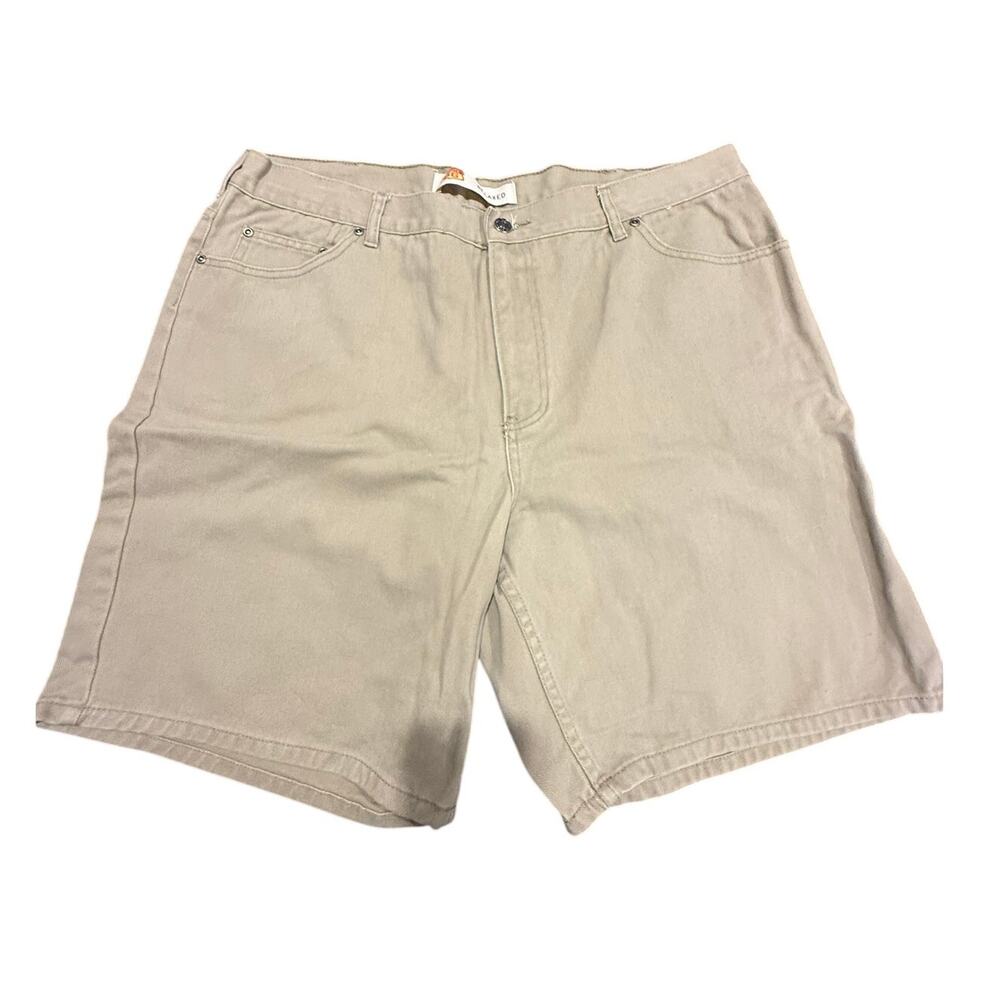 Route 66 Men's Khaki Beige Relaxed Fit Denim Solid Jean Shorts Size 40